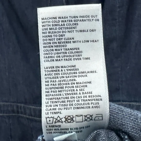 L'agence Esmeralda Pinafore Denim Midi Dress 8 Raleigh Parisian Chic Preppy NWT - Picture 13 of 15